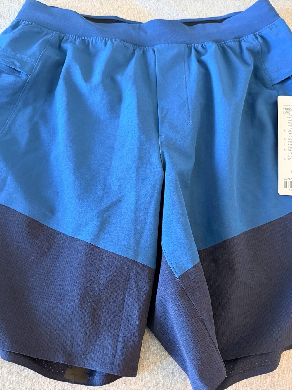 Men's Lululemon Namaste at the Beach Blue Colorblock Performance Shorts